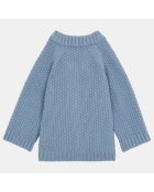 Gilet en Maille tricot de Coton bio & Laine Gipsy bleu